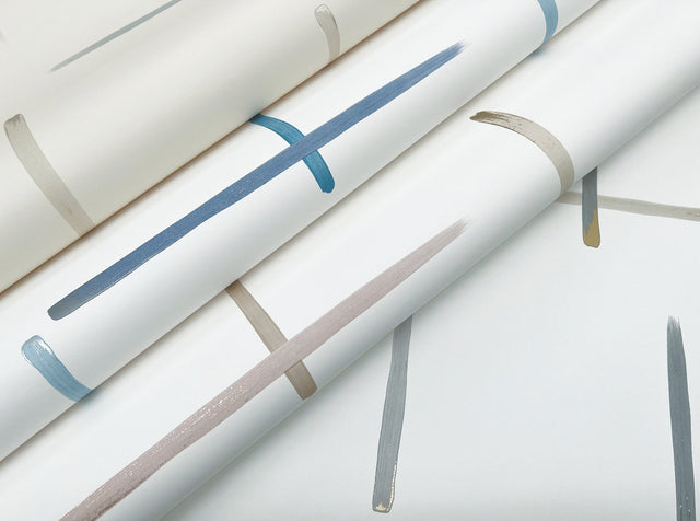 Gilded Sumi-E Blue & Glint Abstract Modern Wallpaper - York AG2042