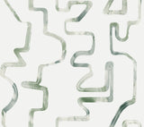 Abstract Aura Green & Grey Wallpaper with Modern Geometric Watercolor Pattern - York AG2051