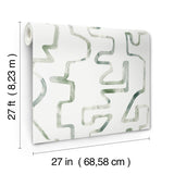 Abstract Aura Green & Grey Wallpaper with Modern Geometric Watercolor Pattern - York AG2051