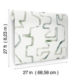 Abstract Aura Green & Grey Wallpaper with Modern Geometric Watercolor Pattern - York AG2051SAM