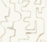 Abstract Aura Caramel & Cream Wallpaper with Modern Geometric Watercolor Lines - York AG2052SAM