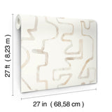 Abstract Aura Caramel & Cream Wallpaper with Modern Geometric Watercolor Lines - York AG2052