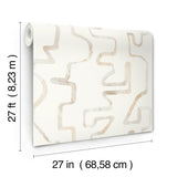 Abstract Aura Caramel & Cream Wallpaper with Modern Geometric Watercolor Lines - York AG2052SAM