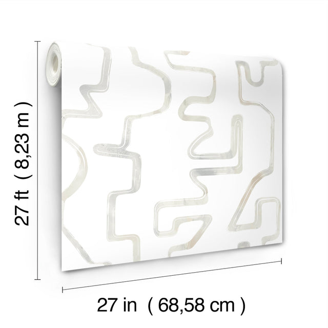 Abstract Aura Neutral Wallpaper with Modern Geometric Pattern - York AG2053