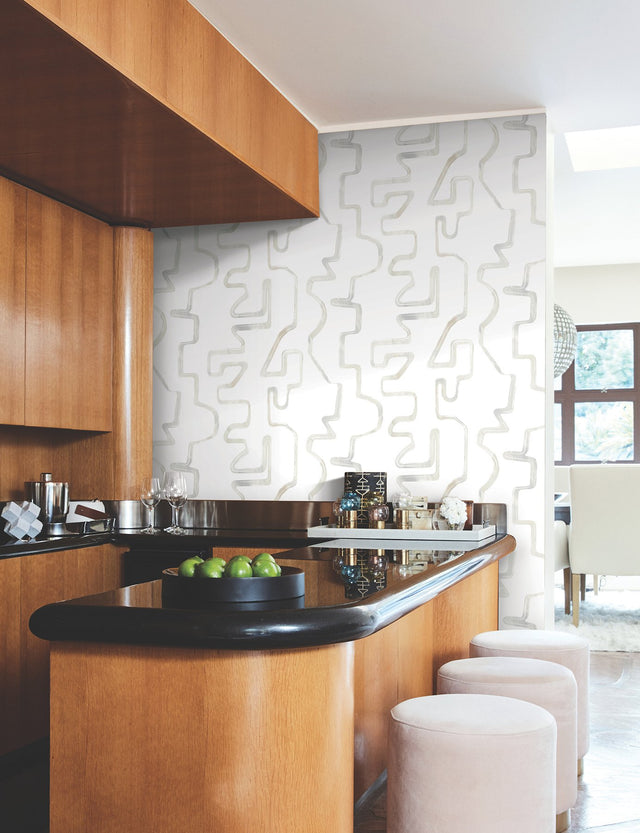 Abstract Aura Neutral Wallpaper with Modern Geometric Pattern - York AG2053