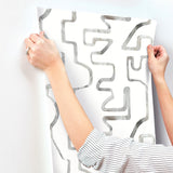 Abstract Aura Black Wallpaper with Modern Geometric Non Woven Pattern - York AG2054SAM