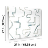 Abstract Aura Blue Smoke Wallpaper with Modern Geometric Watercolor Lines - York AG2055
