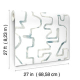 Abstract Aura Blue Smoke Wallpaper with Modern Geometric Watercolor Lines - York AG2055SAM