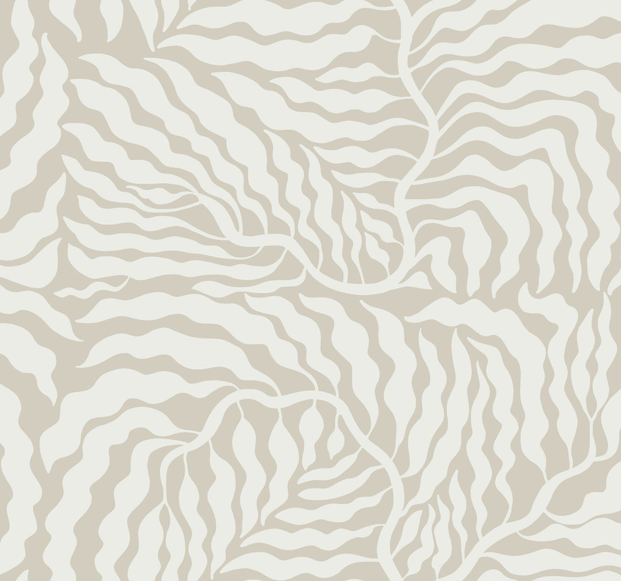 Fern Fronds Taupe & White Wallpaper with Modern Botanical Pattern - York AG2063