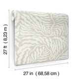 Fern Fronds Taupe & White Wallpaper with Modern Botanical Pattern - York AG2063