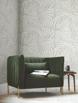 Fern Fronds Grey & White Wallpaper with Modern Botanical Pattern - York AG2064