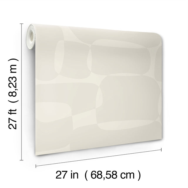 Block Caramel & Cream Wallpaper with Retro Geometric Pattern - York AG2071