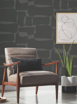 Block Black & Metallic Geometric Retro Non Woven Wallpaper - York AG2073