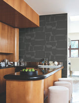 Block Black & Metallic Geometric Retro Non Woven Wallpaper - York AG2073