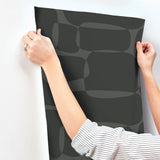 Block Black & Metallic Geometric Retro Non Woven Wallpaper - York AG2073