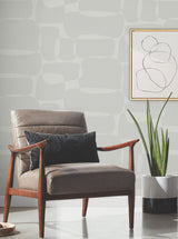 Block Grey Wallpaper with Retro Geometric Non Woven Design - York AG2074