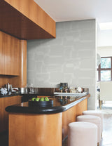 Block Grey Wallpaper with Retro Geometric Non Woven Design - York AG2074