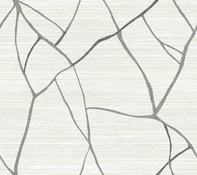 Raska Ivory Faux Grasscloth Modern Wallpaper - York AG2081