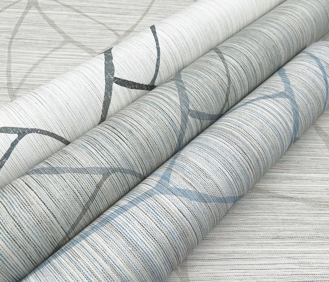 Raska Ivory Faux Grasscloth Modern Wallpaper - York AG2081