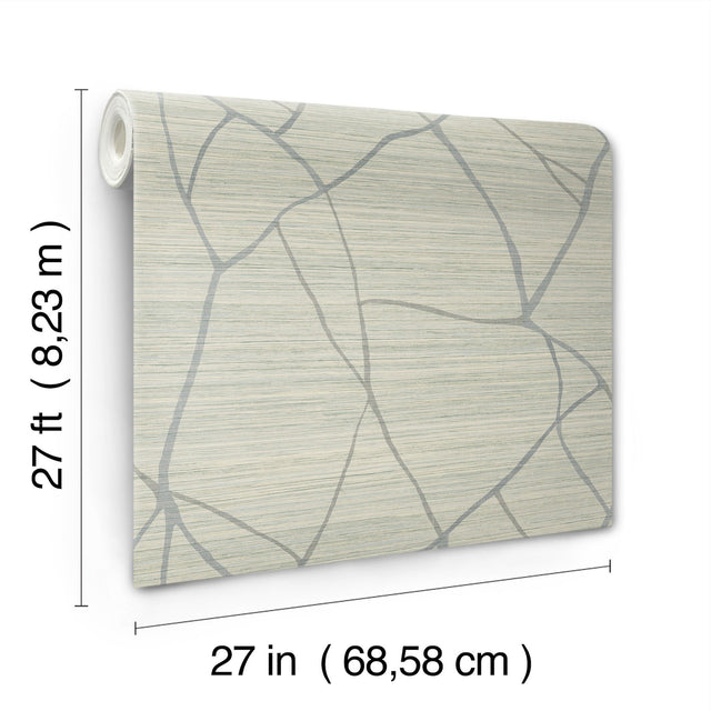 Raska Jade Faux Grasscloth Modern Wallpaper - York AG2084