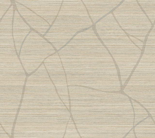 Raska Camel Faux Grasscloth Modern Prepasted Wallpaper - York AG2085