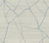 Raska Smokey Blue Faux Grasscloth Modern Wallpaper - York AG2086