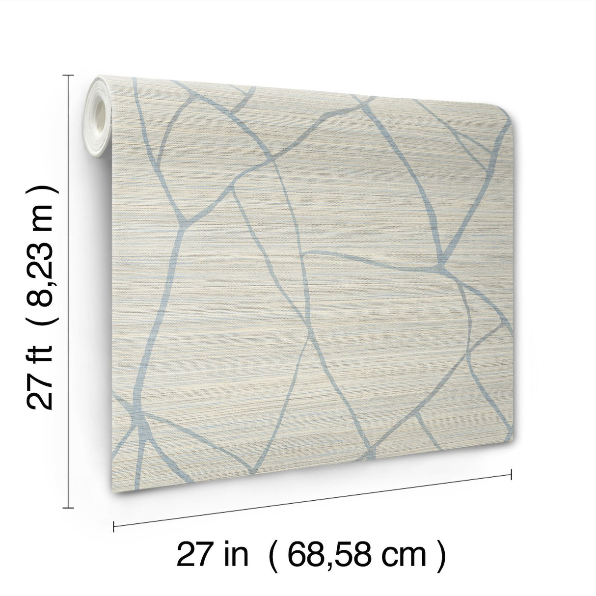 Raska Smokey Blue Faux Grasscloth Modern Wallpaper - York AG2086