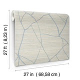 Raska Smokey Blue Faux Grasscloth Modern Wallpaper - York AG2086