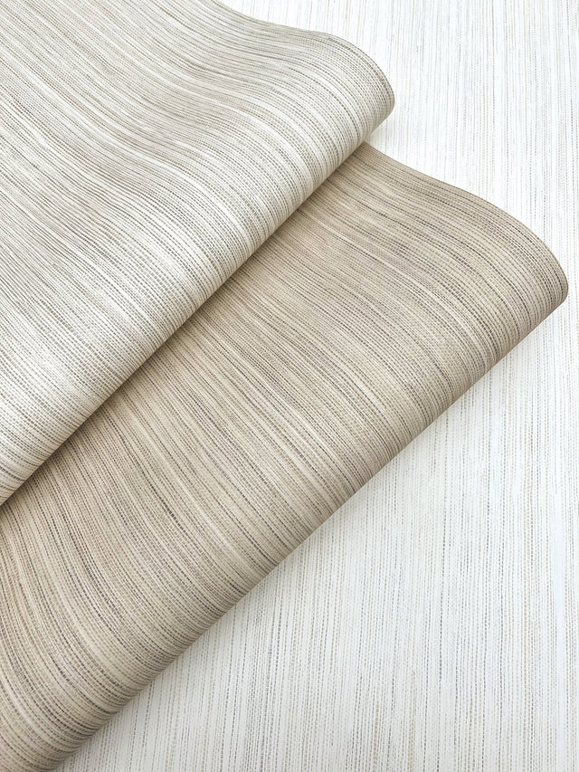Fountain Grass Ivory Wallpaper with Faux Grasscloth Texture - York AG2087