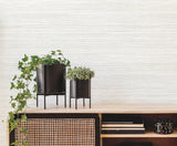 Fountain Grass Ivory Wallpaper with Faux Grasscloth Texture - York AG2087