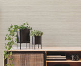 Fountain Grass Taupe Wallpaper with Faux Grasscloth Texture - York AG2088