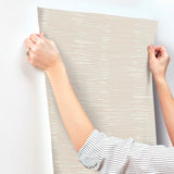 Water Reed Thatch Clay & Silver Wallpaper with Metallic Modern Bohemian Pattern - York AG2091