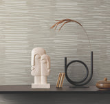 Water Reed Thatch Linen & Silver Wallpaper with Metallic Modern Bohemian Pattern - York AG2093