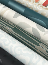 Water Reed Thatch Forest & Silver Wallpaper with Metallic Modern Bohemian Stripe Texture - York AG2094