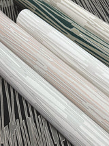 Water Reed Thatch Ivory & Glint Wallpaper with Metallic Modern Bohemian Pattern - York AG2096