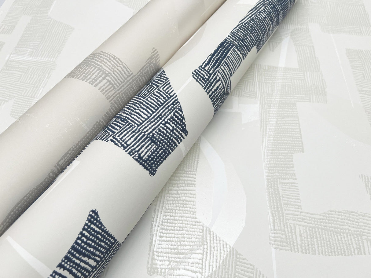 Modern Tribal Dove & Sand Wallpaper with Geometric Bohemian Pattern - York AG2102