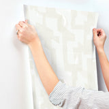Modern Tribal Dove & Sand Wallpaper with Geometric Bohemian Pattern - York AG2102
