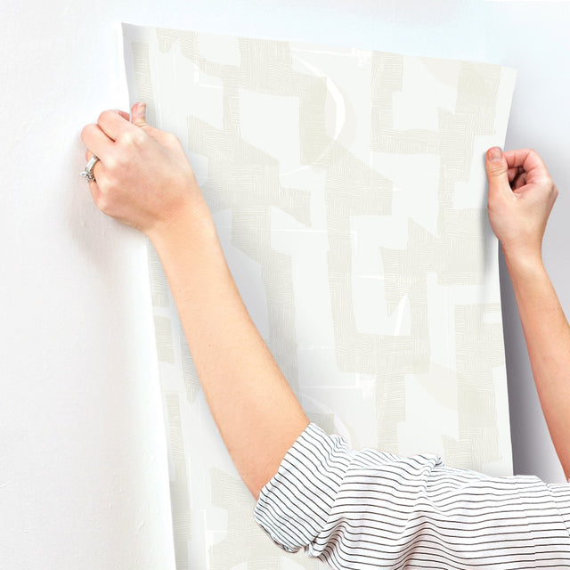 Modern Tribal Dove & Sand Wallpaper with Geometric Bohemian Pattern - York AG2102