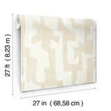 Modern Tribal Caramel & Cream Wallpaper with Textured Pearl Geometric Pattern - York AG2103