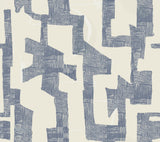 Modern Tribal Almond & Navy Wallpaper with Textured Geometric Pattern - York AG2104