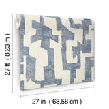 Modern Tribal Almond & Navy Wallpaper with Textured Geometric Pattern - York AG2104