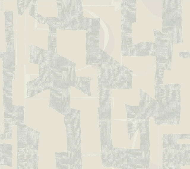 Modern Tribal Neutral & Grey Wallpaper with Geometric Bohemian Pattern - York AG2105