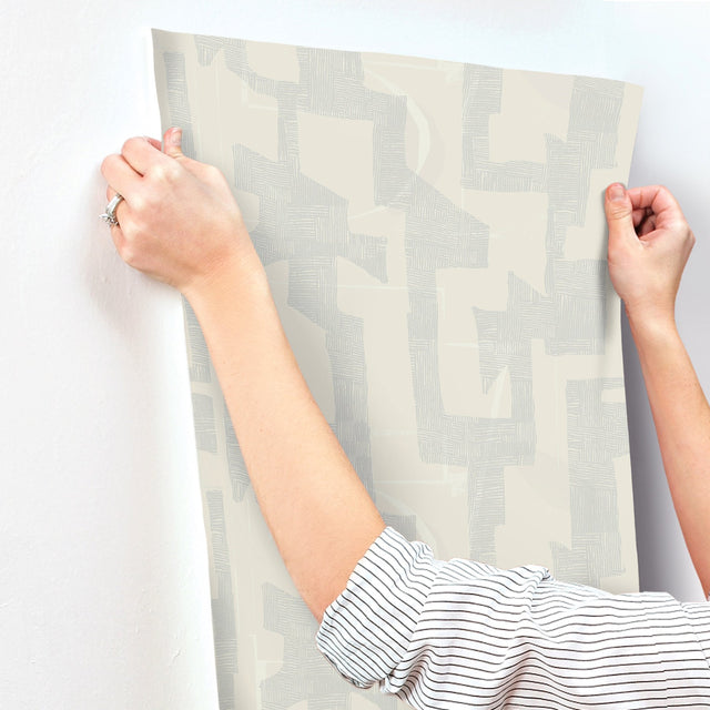 Modern Tribal Neutral & Grey Wallpaper with Geometric Bohemian Pattern - York AG2105