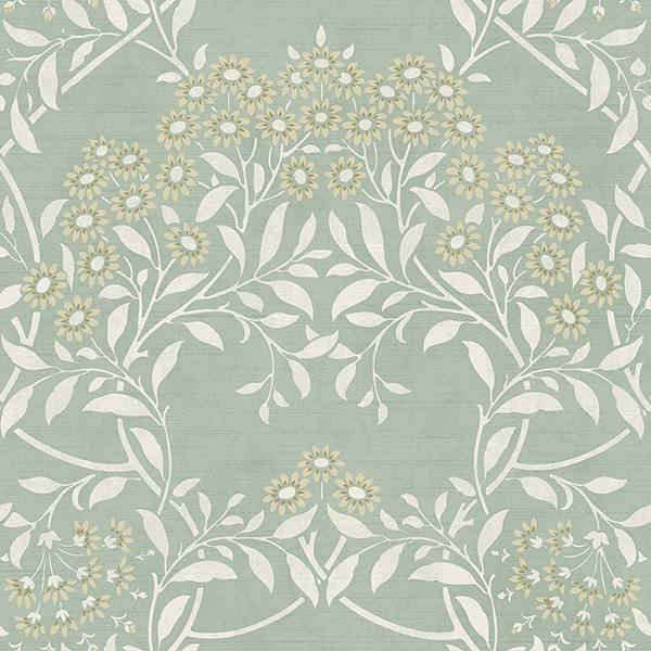 Penelope Green Floral Damask Wallpaper by Arthouse