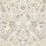Arthouse Birdy Neutral Nuthatch Floral Wallpaper – roll and room setting
