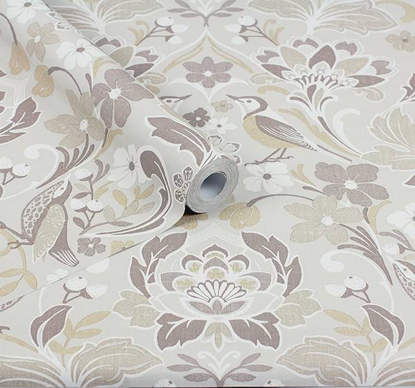 Birdy Neutral by Arthouse Nuthatch Floral Wallpaper – Brewster Home Fashions AH100196AH