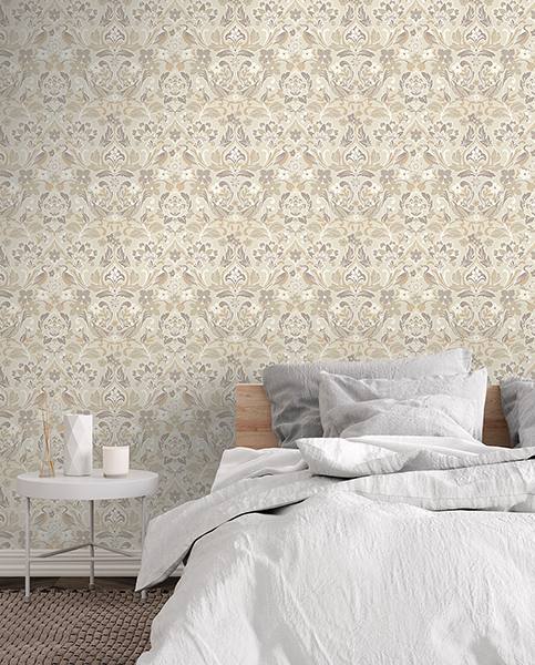 Birdy Neutral by Arthouse Nuthatch Floral Wallpaper – Brewster Home Fashions AH100196AH