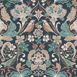 Birdy Navy Nuthatch Floral Wallpaper by Arthouse for Brewster Home Fashions