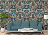 Birdy Navy by Arthouse Nuthatch Floral Wallpaper – Brewster Home Fashions AH100197AH