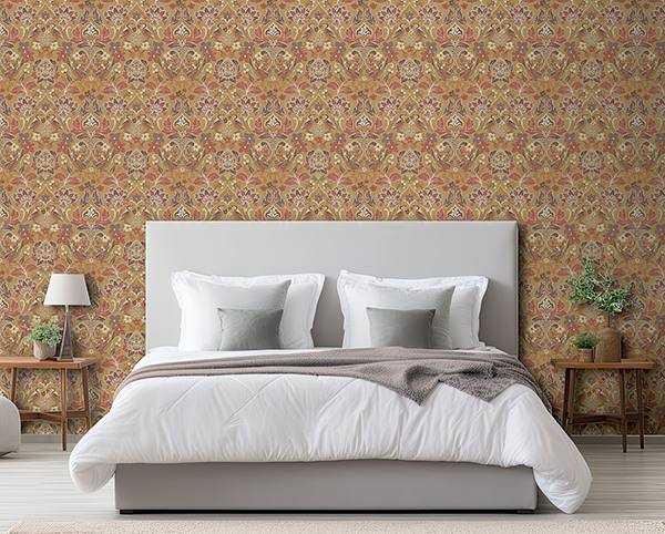Birdy Yellow by Arthouse Nuthatch Floral Wallpaper – Brewster Home Fashions AH100198AH